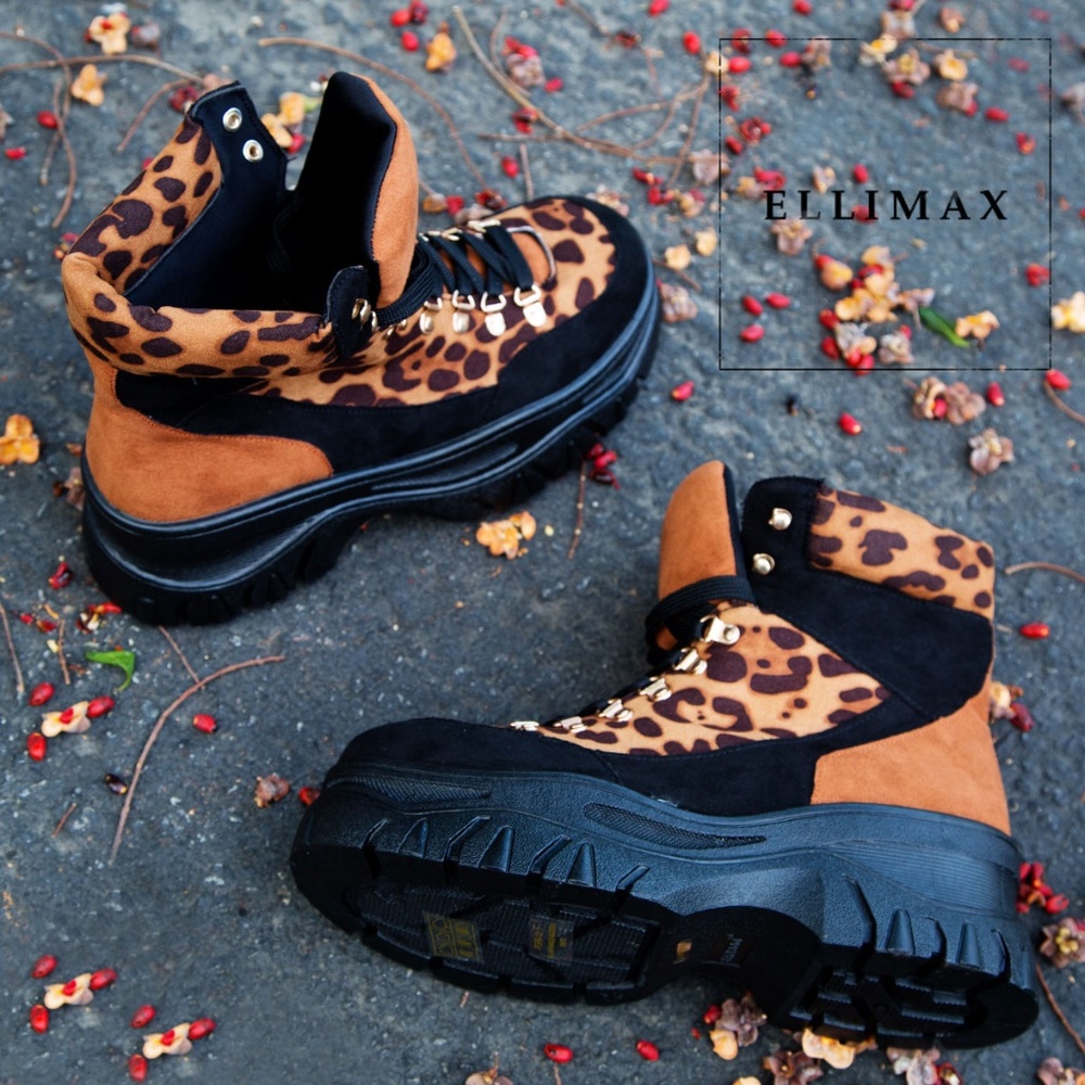 NEW🔥Leopard Lace Up Platform Heel Sneaker Booties - Picture 6 of 6
